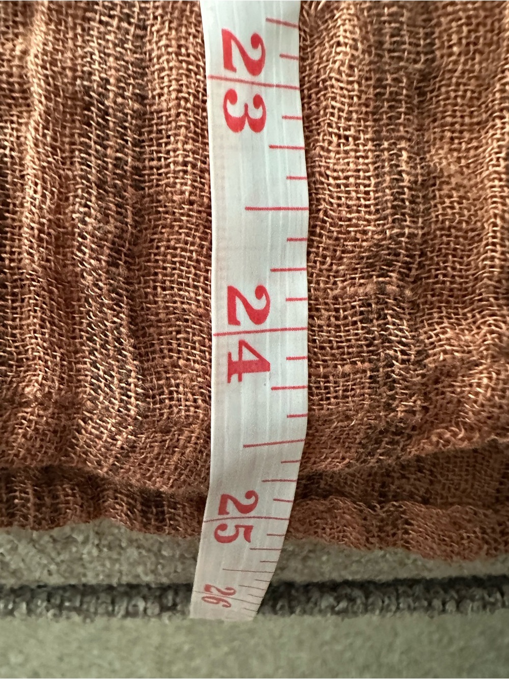 Textured Button-Front Tunic Top in Rust Brown - Picture 9 of 9